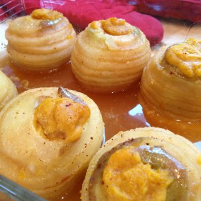 Baked Apples in Brandy Sauce with Pumpkin Pudding&nbsp;Corks