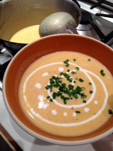 Serving Pumpkin Soup