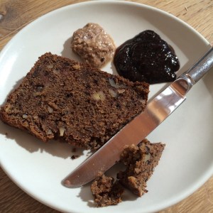 Toasted with almond butter and fig jam