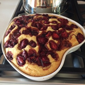 Roasted Strawberry Cake just out of the oven!